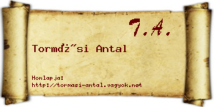 Tormási Antal névjegykártya